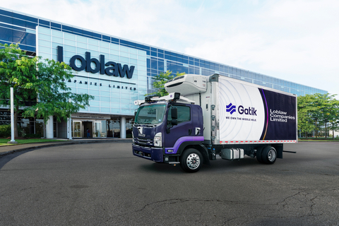 thumbnail Gatik truck parked in front of Loblaw HQ