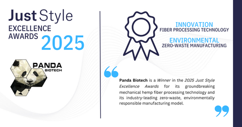 original Panda Biotech has been recognized with dual honors in the 2025 Just Style Excellence Awards in the categories of Innovation and Environment.