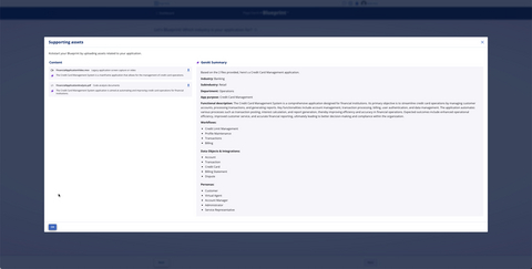 original Pega Blueprint’s AI agents analyze and summarize legacy assets, pulling out relevant case types, data, and other details that help build out a robust, reimagined workflow application.