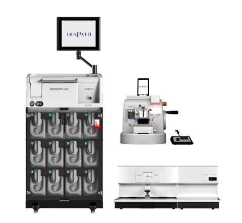 original StatLab brings the Diapath Donatello Tissue Processor, Galileo Microtome, and Dante Embedding Center to the U.S., enhancing efficiency, precision and accuracy across the pathology workflow.