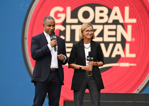 original NEW YORK, NEW YORK - SEPTEMBER 27: (L-R) Michael Roberts and Nuria Garcia speak onstage during the 2025 Global Citizen Festival at Central Park on September 27, 2025 in New York City. (Photo by Noam Galai/Getty Images for Global Citizen)