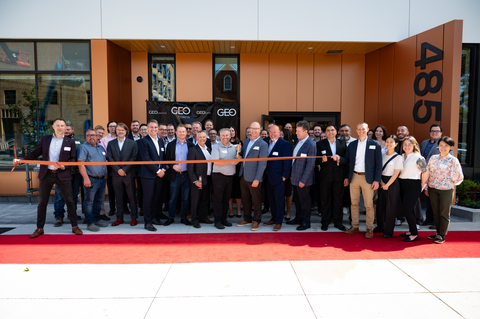 original Deputy Mayor Paul Chaves joins stakeholders, partners, and team to officially cut the ribbon, marking the grand opening of GEOpark Kingston