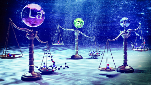original Illustration capturing the “molecular dance” of lanthanide separation. (Image by Argonne National Laboratory.)