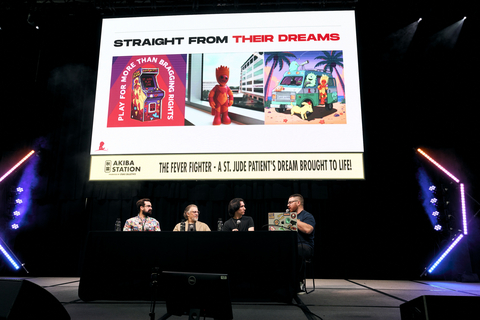 L to R- Manny Izquierdo (project producer), James DeJulio (Tongal CEO and co-founder), Ethan Washburn (original creator of Fever Fighter) and Jason Hietman (St. Jude/ALSAC Content Creator Partnerships Lead)