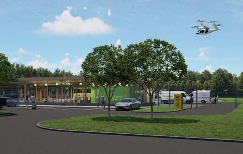 original VertiPad Prototype for the Landings Certified Vertiport Network™. Services on-demand mobility for freight, emergency services, and passenger travel.