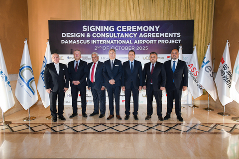 UCC Holding on behalf of the JV Partners Signs Five Design and Consultancy Agreements with Global Firms for the Development of Damascus International Airport (Photo: AETOSWire)