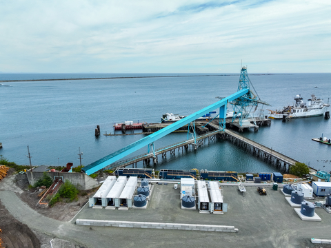 original Ebb Carbon's marine carbon dioxide removal (mCDR) facility, Project Macoma, in Port Angeles, Washington.