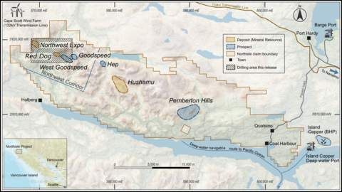 original Figure 1. North Island Property Showing Deposits and Targets