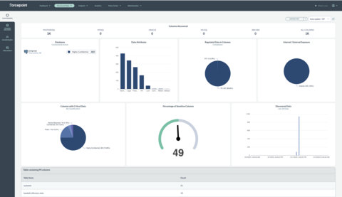 original Forcepoint DSPM identifies structured data risk inside enterprise databases and data lakes.