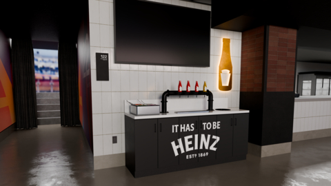 thumbnail New HEINZ condiment stations at Scotiabank Arena with innovative ketchup and mustard taps.