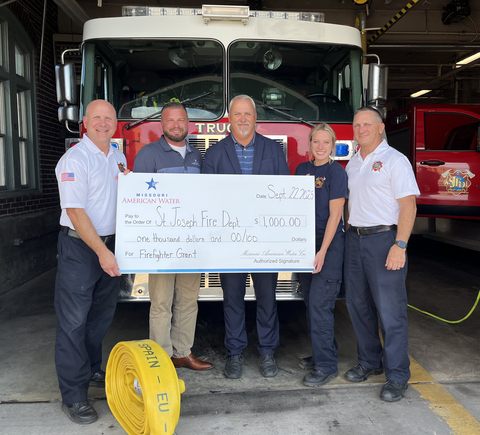 original Missouri American Water presents $1,000 grant to St. Joseph Fire Department.