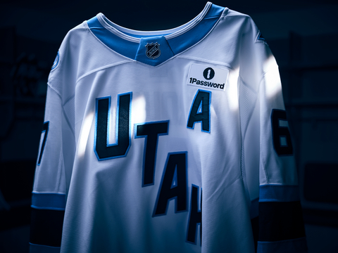 thumbnail 1Password will make its debut on the Utah Mammoth’s away jerseys as the team’s first-ever away jersey patch partner. 
