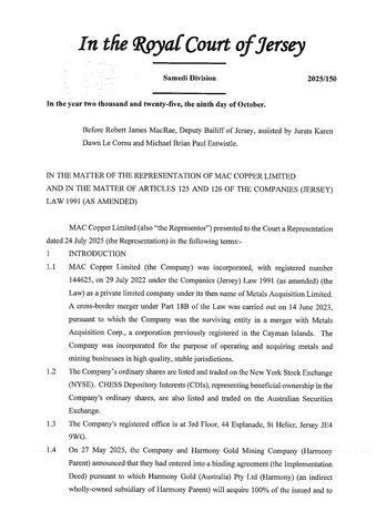 thumbnail Court’s order as lodged with Jersey Registrar of Companies