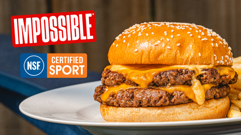 original Protein-packed Impossible Beef and Impossible Burger are the first plant-based meat products to be designated as NSF Certified for Sport®.
