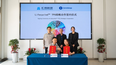 original Huide and Novoloop come together to commemorate partnership at the signing ceremony. (From left to right: Front row: Charley Qian - General Manager of International Business, Huide; Miranda Wang - Cofounder & CEO, Novoloop; Top row: Jialong Dong, Sales Manager, Huide; Dr. Sylvain Seif, Senior Applications Engineer, Novoloop; Ella Huang, China Operations Team, Novoloop)