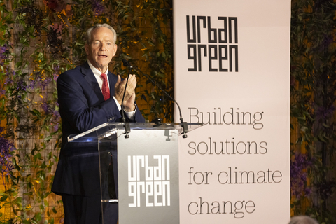 original John Fish, Chairman and CEO of Suffolk, speaks at the 2025 Urban Green Gala after receiving the organization’s highest honor.