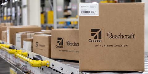 thumbnail Textron Aviation announced the integration of Sensos Smart Labels into its parts distribution process, offering customers the option of enhanced visibility and real-time tracking of their parts shipments. (Textron Aviation)