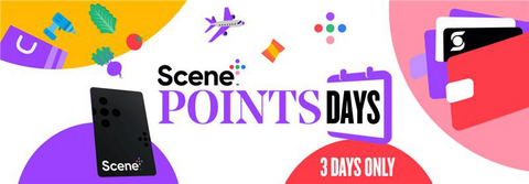 original Scene+ launches the inaugural edition of Scene+ Points Days, November 7-9, offering members bonus points at major partners like Sobeys, IGA, FreshCo, Cineplex, Home Hardware and more — accelerated with even more points for Scene+ members using eligible Scotiabank Scene+ credit and bank cards.