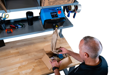 thumbnail The FillPak® Mini void fill converter combines a small footprint with multiple operating modes, including a foot pedal, allowing hands-free operation even while ergonomically positioned at eye-level.