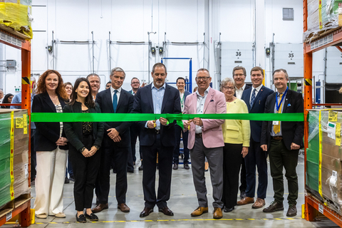 original From left to right: Melanie Frazer, President and CEO, Chamber of Commerce Halton Hills, joins Kristina Tesser Derksen, Federal M.P. Milton East—Halton Hills South; Jason Brass, Councillor Ward 2 Halton Hills; Bertrand Pous, Consul General of France in Toronto; Jeff Wiedwald, VP Contract Logistics, CEVA North America; Shaun MacGarvie, Vice President, Channel Development; Mayor Ann Lawlor, Mayor of Halton Hills; Joseph Racinsky, Member of Provincial Parliament - Ontario, Wellington-Halton Hills; Brian Saunderson, Parliamentary Assistant to the Minister of Economic Development, Job Creation and Trade; and Matt Kindbom, Councillor Ward 2 Halton Hills, for the official ribbon cutting at the grand opening of Schneider Electric’s new Canadian Distribution Centre in Halton Hills on Wednesday, October 15.