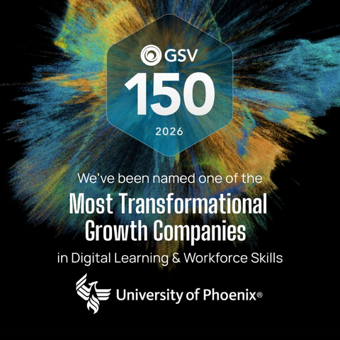 original University of Phoenix has been named to the 2026 GSV 150, earning milestone recognition as one of the world’s most transformational growth companies in digital learning and workforce skills.
