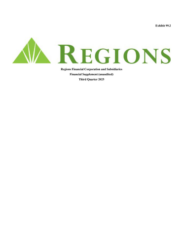 original Regions Financial Corporation and Subsidiaries Financial Supplement (unaudited) Third Quarter 2025
