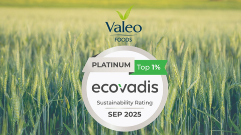 original Valeo Foods Group recognised for sustainability leadership with EcoVadis Platinum Medal.