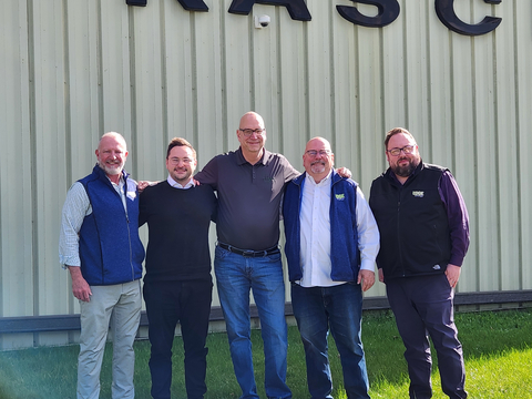 original L-R: Shaun Shuler, CEO, Edge Energy, Johannes Prettl, CEO, PMA, Chad Merkel, General Manager, Kurz-Kasch, Greg York, COO, Edge Energy, Ben Morris, Director of Business Development, Edge Energy