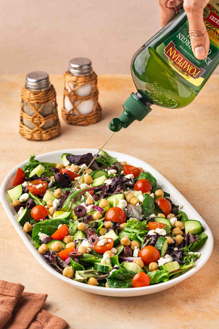 thumbnail Pompeian Squeeze comes in a flexible, recyclable PET bottle with a no-drip, better-grip design that instantly bounces back to shape after each use.