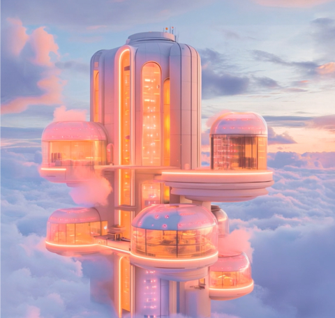 thumbnail Dream Division in the clouds for an internal employee communications campaign.