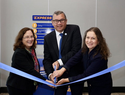 original From left to right: Return-It President and CEO Cindy Coutts and Vancouver City Councillors Mike Klassen and Lisa Dominato, participate in a ribbon cutting to open Return-It's newest location on Grandview Highway in East Vancouver.