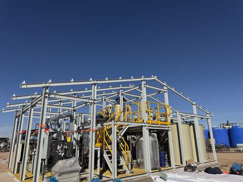 original LibertyStream's lithium refining unit located adjacent to extraction facilities in the Permian Basin, West Texas.