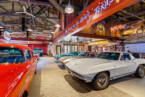 thumbnail The luxury property features a 6,200 square foot auto show room with 1950s-style soda fountain bar designed to showcase and preserve valuable automotive collections year-round. The climate-controlled space can fit 20+ vehicles and has plenty of room for entertaining. (Photo Credit: Camila Will Photography).