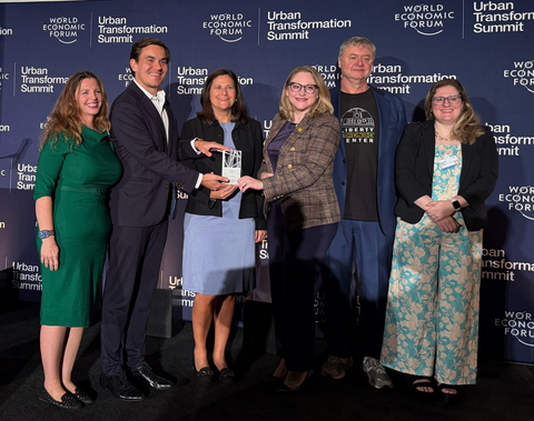 original Pictured Left to Right: Stacey Flanagan, Director of Health and Human Services, City of Jersey City; Alex Richter, Executive Director and Head of SciTech Scity Innovation Hub; Dana Klar, Chief of Staff, Northeast Region, RWJBarnabas Health; Sarah Adelman, New Jersey Department of Human Services Commissioner; Paul Hoffman, President and CEO, Liberty Science Center; Hannah Katz, Senior Director, SciTech Scity Innovation Hub