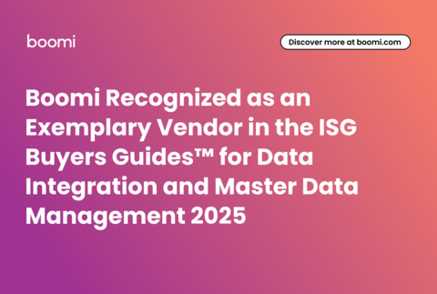 Boomi Recognized as an Exemplary Vendor in the ISG Buyers Guides™ for Data Integration and Master Data Management 2025