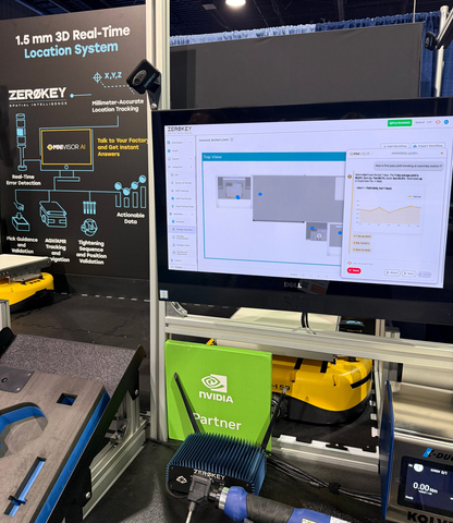 original ZeroKey unveils OmniVisor AI™ powered by Quantum RTLS™ at The ASSEMBLY Show in Rosemont, Illinois. The platform combines millimeter-accurate 3D location data with agentic AI for real-time factory intelligence. (Photo: ZeroKey)