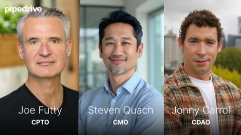 original Pipedrive announced today three senior appointments to its executive team, marking a key step in the company’s next phase of growth. Joe Futty joins as Chief Product and Technology Officer, Steven Quach as Chief Marketing Officer, and Jonny Carroll as Chief Data and Analytics Officer.