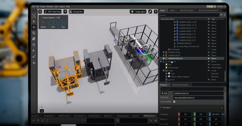 Manufacturers can use Accenture’s Physical AI Orchestrator solution to develop live digital twins of planned and existing factories, warehouses and equipment. Copyright (c) Accenture 2025. All rights reserved.