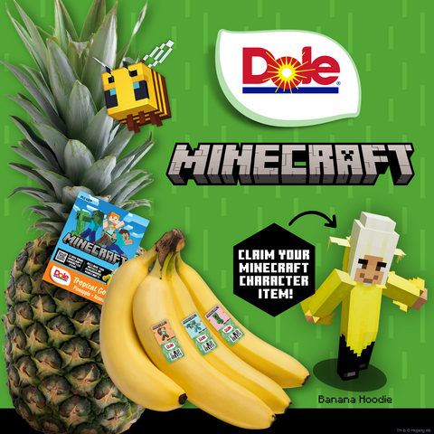 thumbnail Dole Food Company has partnered with Minecraft, the world’s most popular video game, to inspire healthier lifestyles through interactive play, education and fruit-fueled fun.