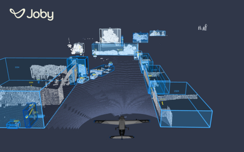 original Joby's autonomy test aircraft analyzes its environment through a range of perception sensors. By integrating NVIDIA’s IGX Thor compute platform with Superpilot™, real-time autonomous capability is unlocked for safety-critical defense and civil applications.