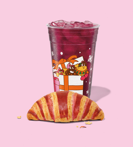 thumbnail Dunkin' Berry Sangria Refresher and Raspberry Striped Croissant