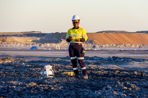 An Arca engineer measures carbon dioxide entering mine waste in Australia earlier this year