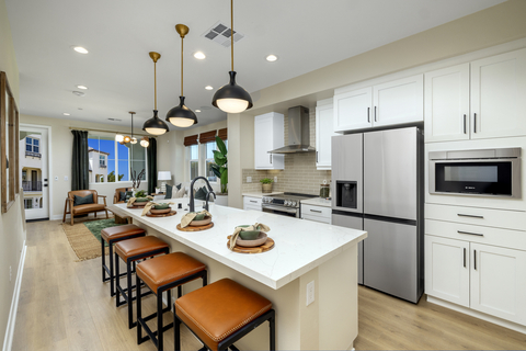 thumbnail Melodia’s four spacious, thoughtfully considered floorplans range from approximately 1,370 to 2,023 square feet, offering up to four bedrooms and four baths. The two- and three-story designs feature modern, tastefully appointed kitchens, ample living areas, versatile den/flex spaces, expansive primary suites, inviting outdoor decks, and more.