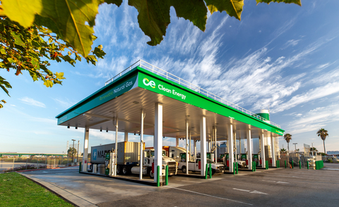 Fleets fueling at Clean Energy’s Port of Long Beach station.