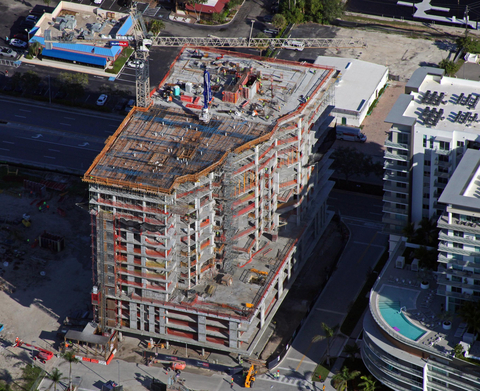 Aerial view of ongoing progress on Avra at Metropolitan Naples