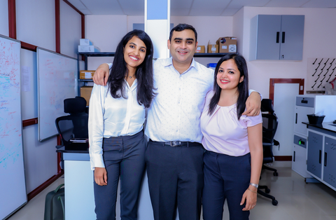 Co-founders of Helex (left to right): Rohini Kalvakuntla, CBO, Anirudh Nishtala, COO, and Dr. Poulami Chaudhuri, CEO.