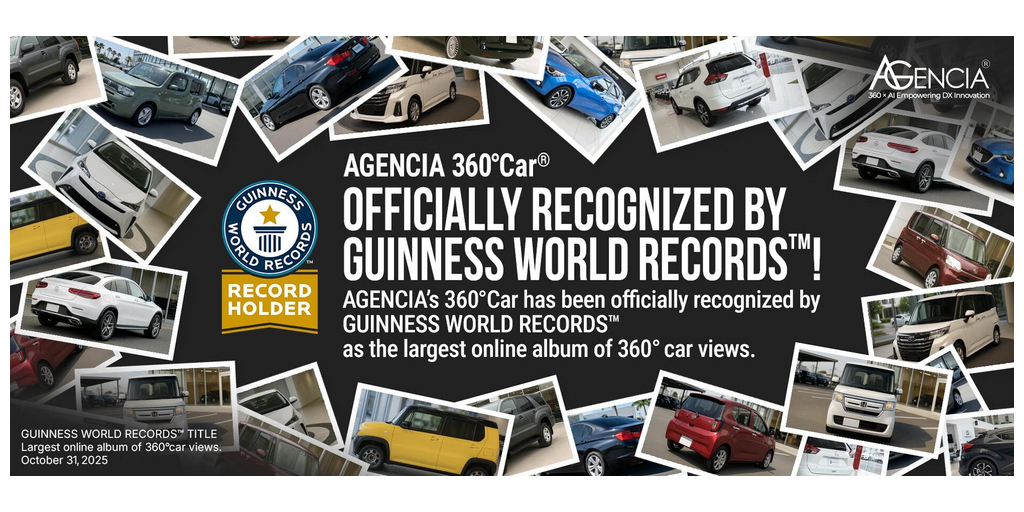  Traguardo n. 1 al mondo: “360°Car®” di AGENCIA certificata da GUINNESS WORLD RECORDS™