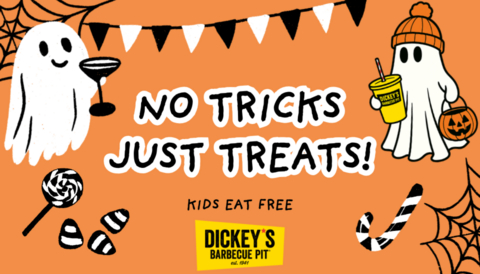 Kids Eat Free at Dickey's Barbecue All Day on Halloween.