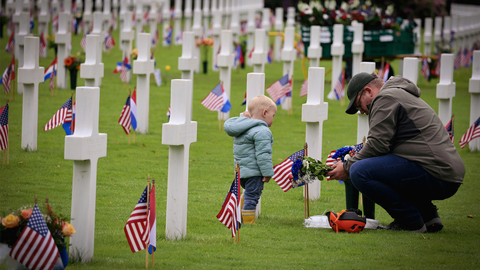 original Touching scenes of remembrance and gratitude from the Netherlands American Cemetery Credit: Fields of Honor Foundation