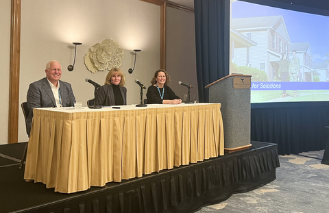 Representing Corvias at the 2025 ADC IIF panel session were (l to r) Tim McGuire, major general (Ret.) EVP, military partnerships; Denise Hauck, president of DOD business; and Robyn Mack, VP, military stakeholder relations.